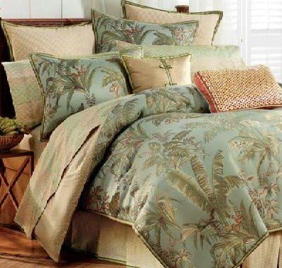 Amazon Com Raymond Waites Del Ray Reina Comforter Juego De Tropical Home Kitchen
