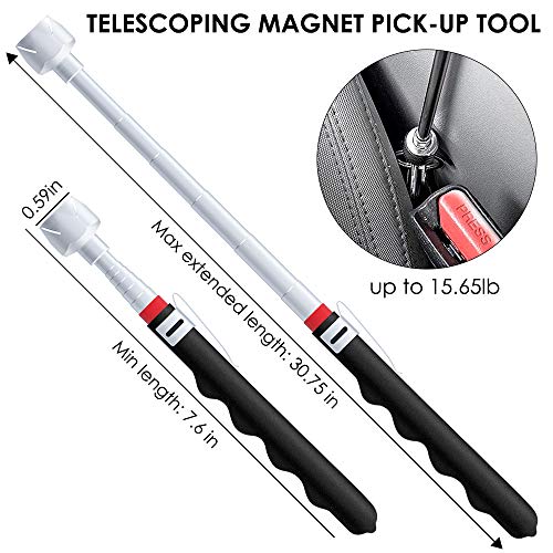 KIMILAR Pick-Up Tool Set, includes Flexible Claw Grabber Tool with 4-Finger Claw, Telescopic Magnet Pick up Tool and Telescoping Inspection Mirror, Rustless Spring, User-friendly, Versatile