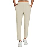 baleaf Womens Travel Pants Lightweight Stretch with Zipper Pockets Petite Ankle Dressy Golf Work Business Casual Slacks
