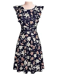 Closhion - Vestido de cóctel para mujer con mangas acampanadas