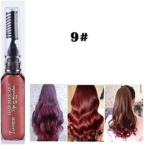 1x Professional Hair Chalk Vibrant Colours Tools Hair Temporary Hair Dye Hair Color Mascara Wine Red
