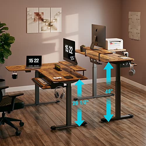 EUREKA ERGONOMIC L Shaped Standing Desk with Keyboard Tray, 61