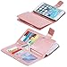 BENTOBEN Case for iPhone 6S Plus/6 Plus, Shiny Bling Flip Sparkle Folio Wallet Case Card Slots Cash Holder Wrist Strap Phone Case for Apple iPhone 6S Plus/6 Plus, Rose Gold/Pink