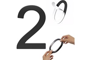 HABITABLE TREE Self-adhesive 3 Inch House Numbers Acrylic House Number Modern House Numbers Black Mailbox Numbers for Outside Address Home Number for Apartments Office Hotel Room (2)