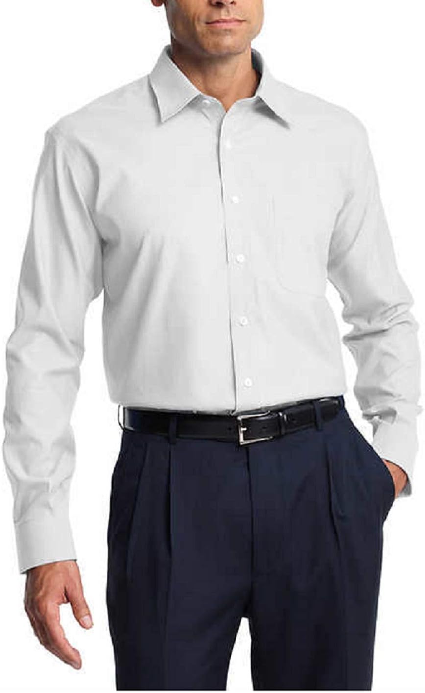 Kirkland Signature Mens Tailored Fit White Dress Shirt