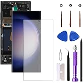 OLED for Samsung Galaxy S23 Ultra 5G LCD Screen Replacement Galaxy S23Ultra SM-S918U SM-S918U1 Display Screen Touch Digitizer Assembly Supports Fingerprint (with Black Frame+Soft Film+Tools)