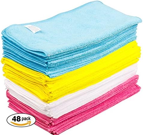 Ultra Soft Microfiber Cleaning Cloths for Everyday Use, 12"x12", 48 Pack for Kitchen