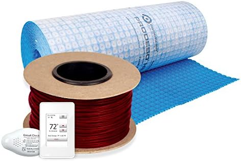 120V Floor Heating Cable Kit 220′ with Membrane & Touch Thermostat for 68.75 SqFt