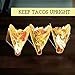 4 Pack - Stylish Stainless Steel Taco Holder Stand, Taco Truck Tray Style, Rack Holds Up to 3 Tacos Each, Oven Safe for Baking, Dishwasher and Grill Safe, 4