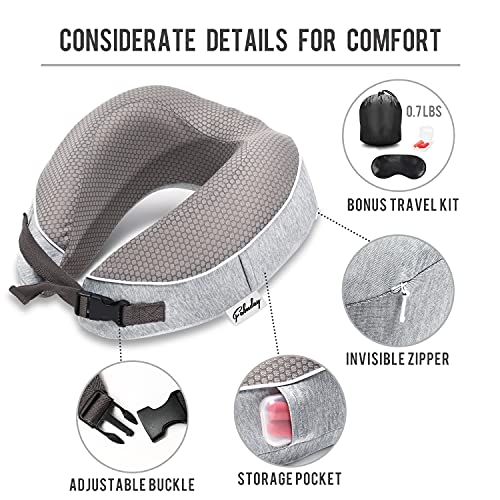 Travel Pillow for Airplane Memory Foam Neck Support Travel Pillows