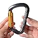 Lock Climbing Carabiner Clip, AYAMAYA Twist Auto Lock Heavy Duty Aluminium D-Ring Hook (Up to 30KN) for Climbing Rappelling Rocking Camping Hiking Hammock