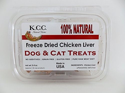 KCC Natural Farms Freeze Dried Chicken Liver Dog & Cat Treats, 3.4 oz