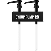 2-Pack Black Plastic Bottle Syrup Pumps – Fits 750ml / 25.4 oz Bottles – Compatible with Torani & More – IMPORTANT: Will Not Fit Glass Bottles – Coffee Syrup Dispenser