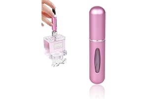 LAIKME Travel Mini Perfume Refillable Atomizer - Portable Perfume Cologne Spray Container Bottle - Travel Perfume Scent Pump Case Fragrance Empty Spray Bottle for Traveling and Outgoing 5ml (Pink)