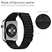 Wingco Apple Watch Band - Magnet Closure, 42mm Soft Genuine Leather Loop Bracelet Strap, Replacement Wrist Band for iWatch - Black