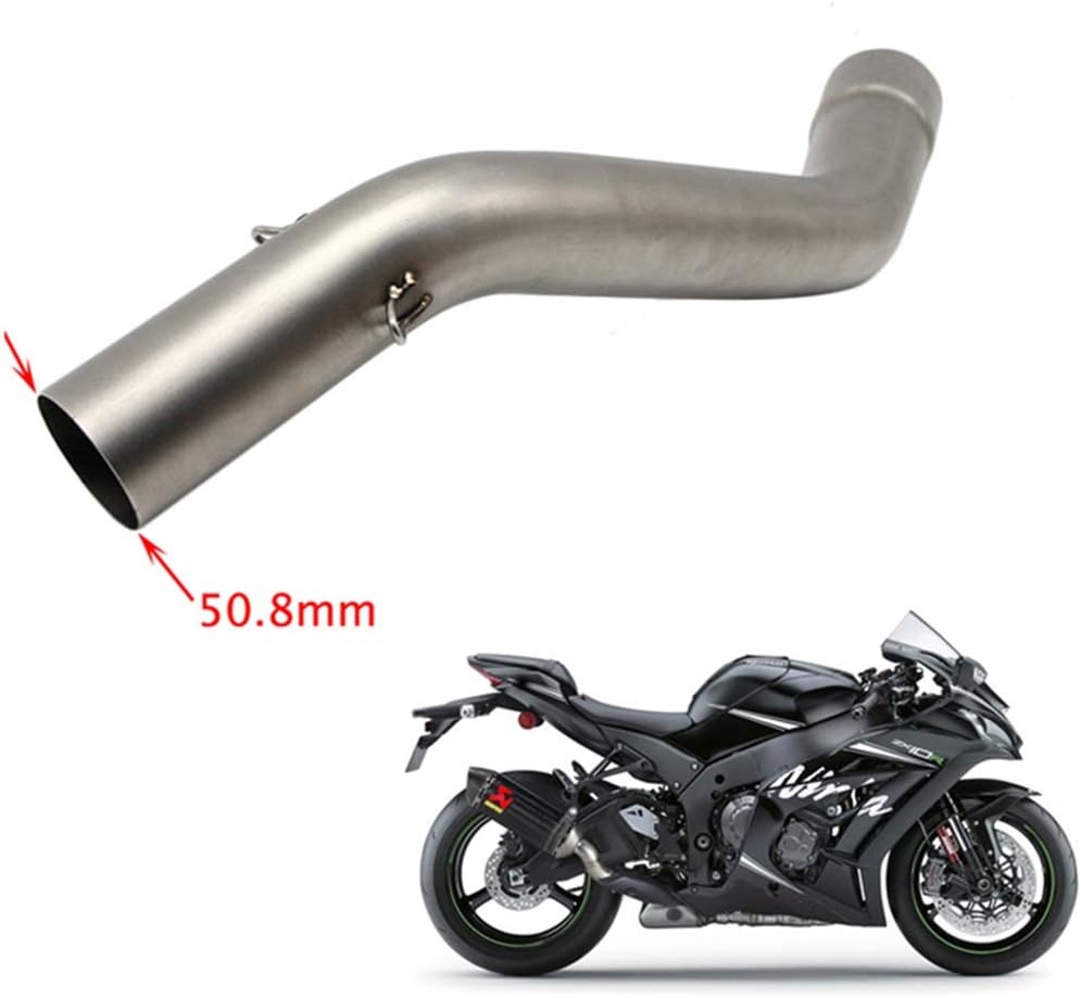 Tuyau d/&eacute;chappement modifi/&eacute; Moto Acier Inoxydable Section Centrale for Kawasaki ZX10R ZX10R 2008-2010 sans /&eacute;chappement Pot d/&eacute;chappement Moyen Tube