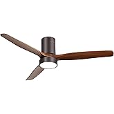 Sofucor Ceiling Fan 52'' Low Profile Ceiling Fan with Lights Remote Control Wood Blades Dimmable Light Reversible DC Motor Mo