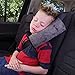 Seat Belt Pillow for Kids by Cuddles | Child Seatbelt Shoulder Pad Cover for Booster & Car Seat Accessories| Toddler Safety Strap Head & Neck Support Travel Cushion, Washable Headrest Gray Boys Girls