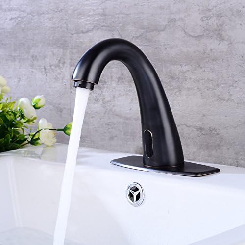 Electronic Automatic Sensor Touchless Bathroom Sink Faucet, Motion Activated Hands-Free Vessel Sink Tap, Easy Installation, Lead Free Certified, Chrome Finished, by HHOOMMEE, Model AT0136B