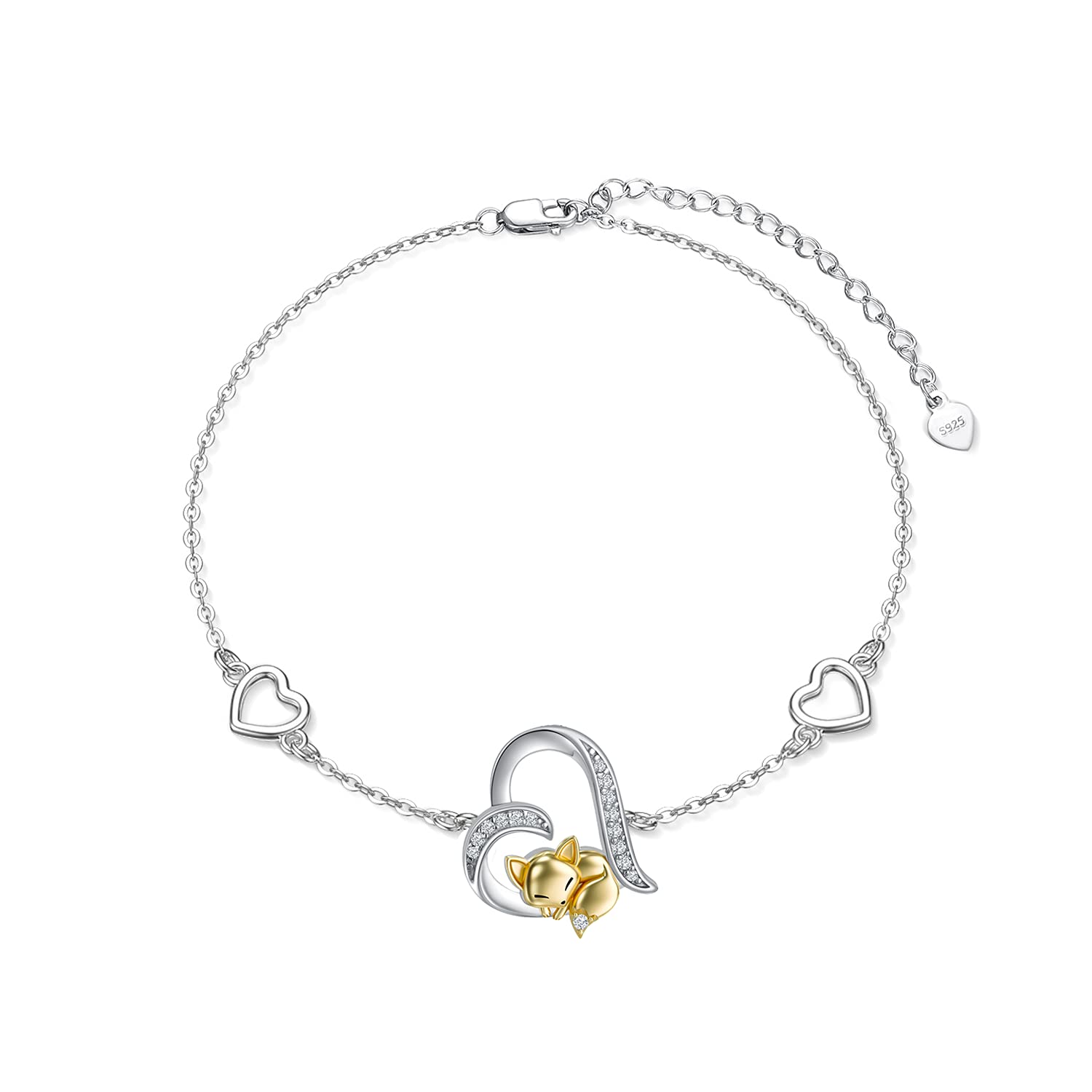 LONAGO Fox Bracelet 925 Sterling Silver Cute Fox Animal Bracelet Jewelry for Women — image 1