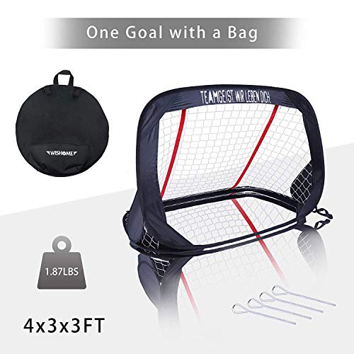 WisHome 47.3"Foldable Children Pop-Up Play Goal for Outdoors Portable Square Soccer Goal with Carrying Bag Practice Training Sports Gift Idea for Kids(L04)