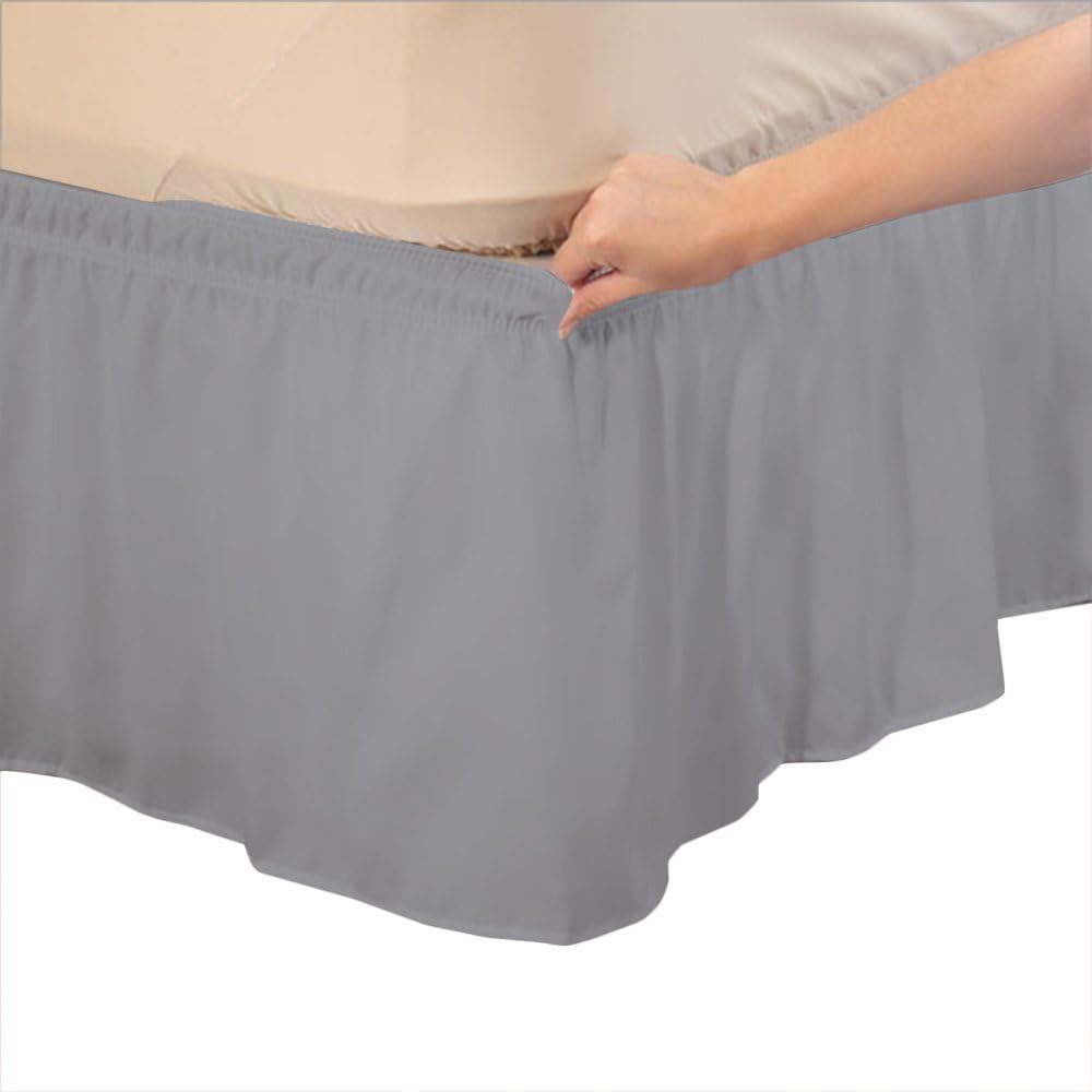 BRIGHTLINEN Wrap Around BedSkirt 18 Inches Drop (with