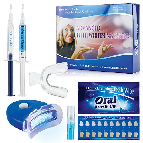 Premium Teeth Whitening Kit, LED Light, 35% Carbamide Peroxide, Safe & Natural At-Home System Without Pain or Sensitivity, Effectively Removes Stains for Whiter Teeth