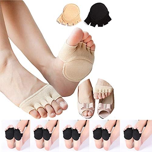 つま先 引出物 5本半指 レディース 足指ソックス 5足セッ 滑り止め付つま先カバーソックス ト足底クッション付き ムレや汗対策 靴ずれ防止