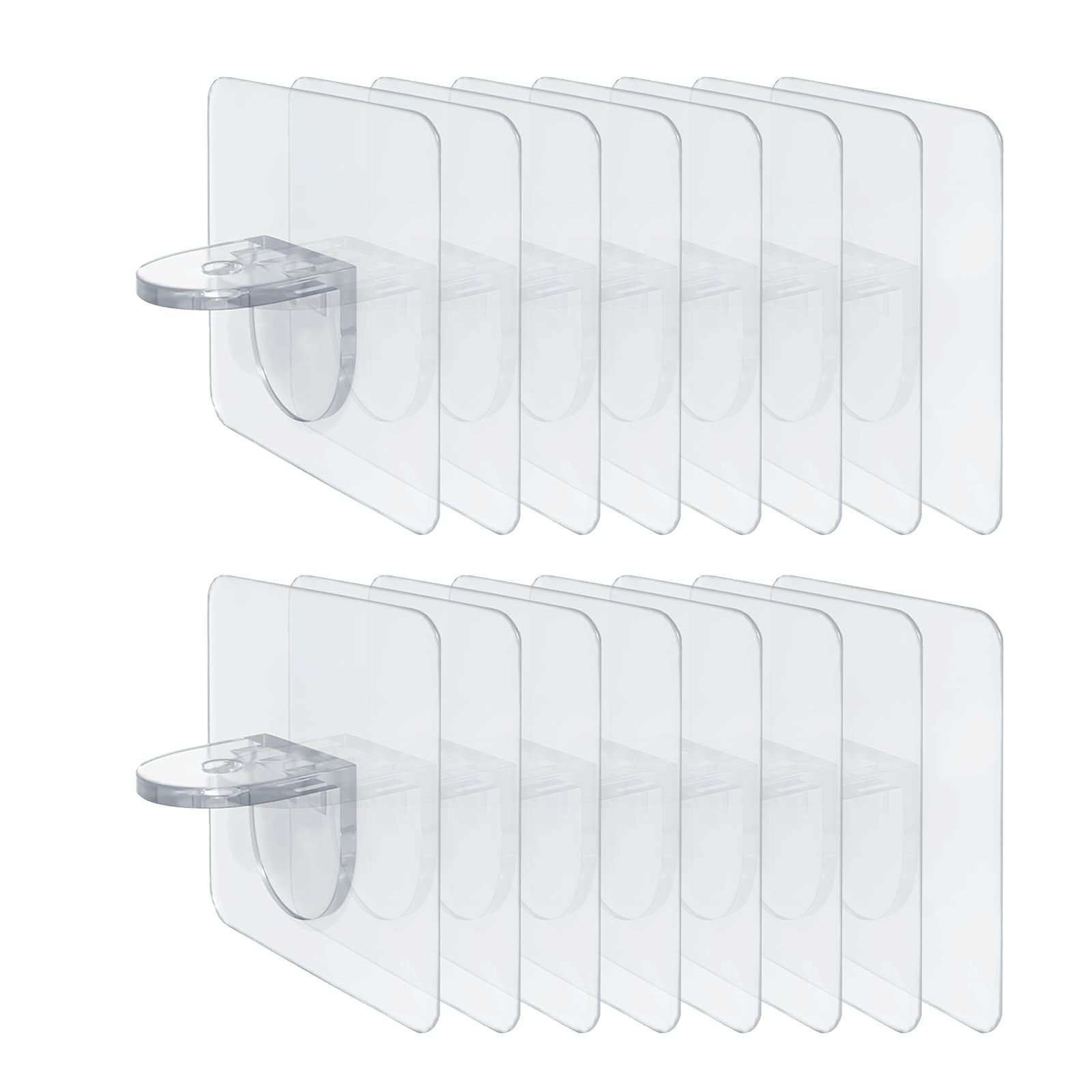 Photo 1 of BokWin 20Pcs Punch Free Shelf Support Peg, Self Adhesive Shelves Holders Clips for Kitchen Cabinet Book Shelves - Load Bearing 10 Pounds - 2.3 x 2.3 inch