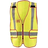 OccuNomix Fire Public Safety LUX-PS-DOR Yellow Medium Polyester Mesh High-Visibility Vest