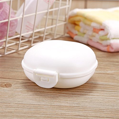 Coohole Soap Case Holder, Soap Dish for Bathroom Home Shower Travel Hiking Holder Container Soap Box (White)