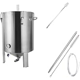 30 Liter 6 Gallon Conical Fermenter with Bottle Filler and Mash Paddle, 304 Stainless Steel Fermentation Tank for Homebrew Carboy. Wine Beer Kombucha Wine Making; Home Brewing Equipment