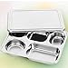Jasni Stainless Steel Bento Box, Divided Dinner Trays With Cover, 1 Set - 5 Sections