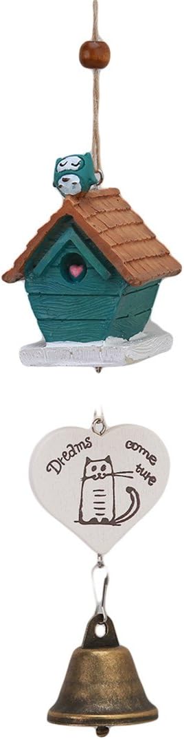 VWH Wooden Bird House Shaped Hanging Decorations Home Party Kids Room Decoration (Blue)