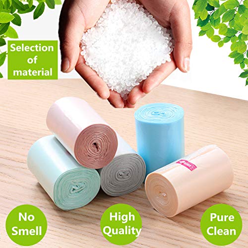 1.2 Gallon 250 Counts Small Trash Bags Garbage Bags,Bathroom Trash Can Bin Liners, Strong Plastic Bags for Home Office Kitchen, fit 5-6 Liter, 0.8-1.2 Gal,Suitable for Use Alone Without Trash Can