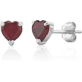 925 Sterling Silver Gemstone Hoop Earrings for Women | 0.9 Inch Round Birthstone Earrings for Women with Click Tops | Hypoallergenic Earring Hoops by MAX + STONE