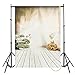 MOHOO 5x7ft Cotton Polyester Bear Ballon Wooden Floor Children Photography Backdrop Collapsible Washable Background Photo Studio Props (Updated Material)1.6mx2.1m