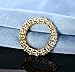 GEMSME 18K Yellow Gold Filled Cubic Zirconia Eternity Band Ring for Women