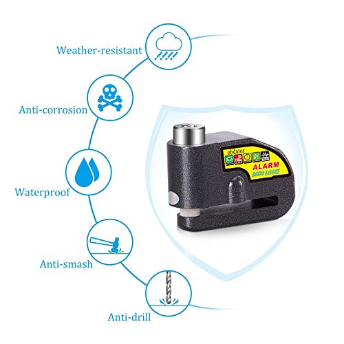 Alarm Disc Lock OBDATOR Anti-theft Motorcycle Motorbike Alarm Disc Lock with 110dB Alarm Sound and 7mm Pin Brake Disc Wheel Security Lock for Motorcycles - Thumbnail 2