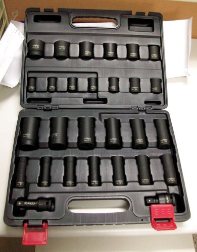 WestWard Tools Impact Socket Set, 1/2" Dr, 28 pc, 4PRG8