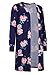 olrain Women's Casual Floral Printed Long Kimono Coats Outwear Cardigan Tops