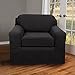 Maytex Pixel Ultra Soft Stretch 2 Piece Arm Furniture Cover, Charcoal Grey Chair Slipcover, Model:4300513