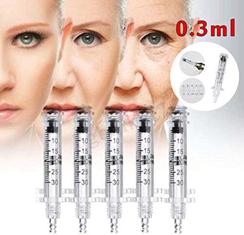 QIYE Hyaluronic Injection Acid Pen High Pressure Hyaluron Meso Gun Non Invasive Wrinkle Removal Water Ampoule Needle Beauty Machine,Helps to Reduce Blemishes Wrinkles with Ampoule Head (0.3Ml)