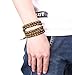 FIBO STEEL 8mm Wood Beaded Bracelet for Mens Womens Necklace Buddhist Beads Elastic