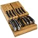 In-Drawer Bamboo Knife Block Holds 12 Knives (Not Included) Without Pointing Up PLUS a Slot for your Knife Sharpener! Noble home & chef Knife Organizer Made from Quality Moso Bamboo primary