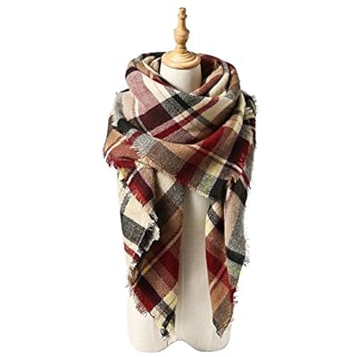 Zando Plaid Blanket Thick Winter Scarf Tartan Chunky Wrap Oversized Shawl Cape Zando Plaid Blanket Thick Winter Scarf Tartan Chunky Wrap Oversized Shawl Cape
