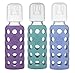 Lifefactory Glass Baby Bottles with Silicone Protection - 3-PACK, 9 Ounce Bottles, (1- Kale, 1- Grape & 1- Blueberry)