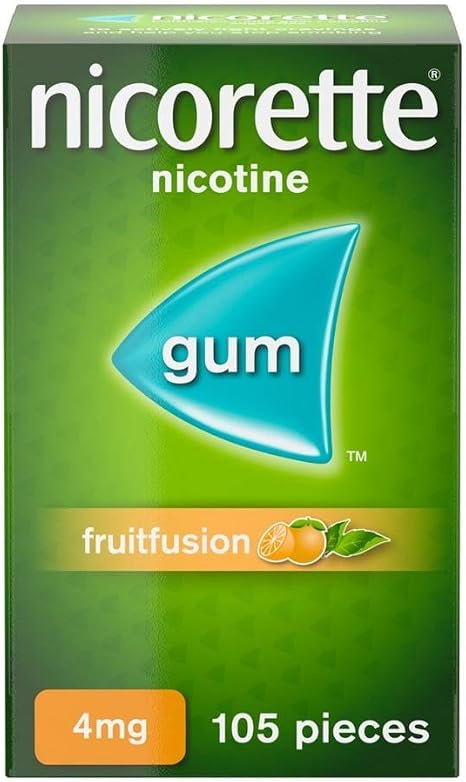Nicorette Fruit Fusion Chewing Gum, 4 mg, 105 Pieces (Quit Smoking & Stop Smoking Aid): Amazon.co.uk: Health & Personal Care