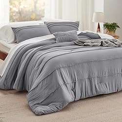 Bedsure Grey California King Comforter Set - 4