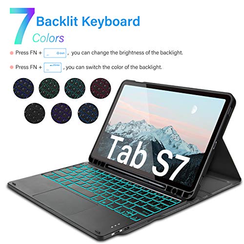 Bluetooth Backlit Keyboard Case with Trackpad for Samsung Galaxy Tab S7 11" 2020 (SMT870/T875